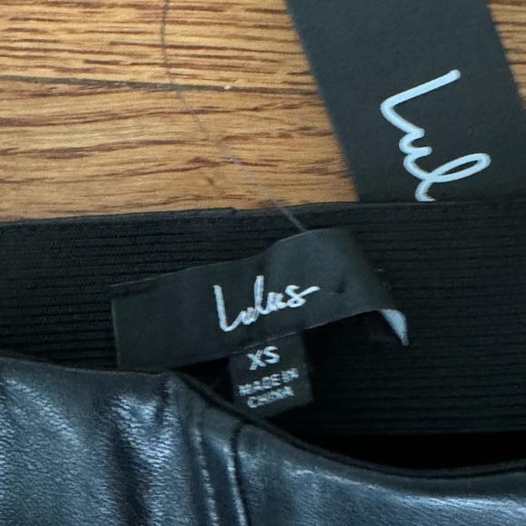 New! Lulu’s Trendy Babe Black Vegan Leather‎ High Waisted Pants - Picture 11 of 12
